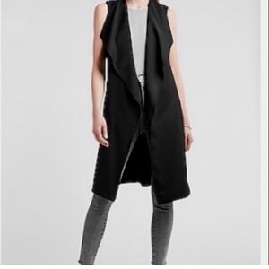 Express Black Sleeveless Duster Vest size medium like new